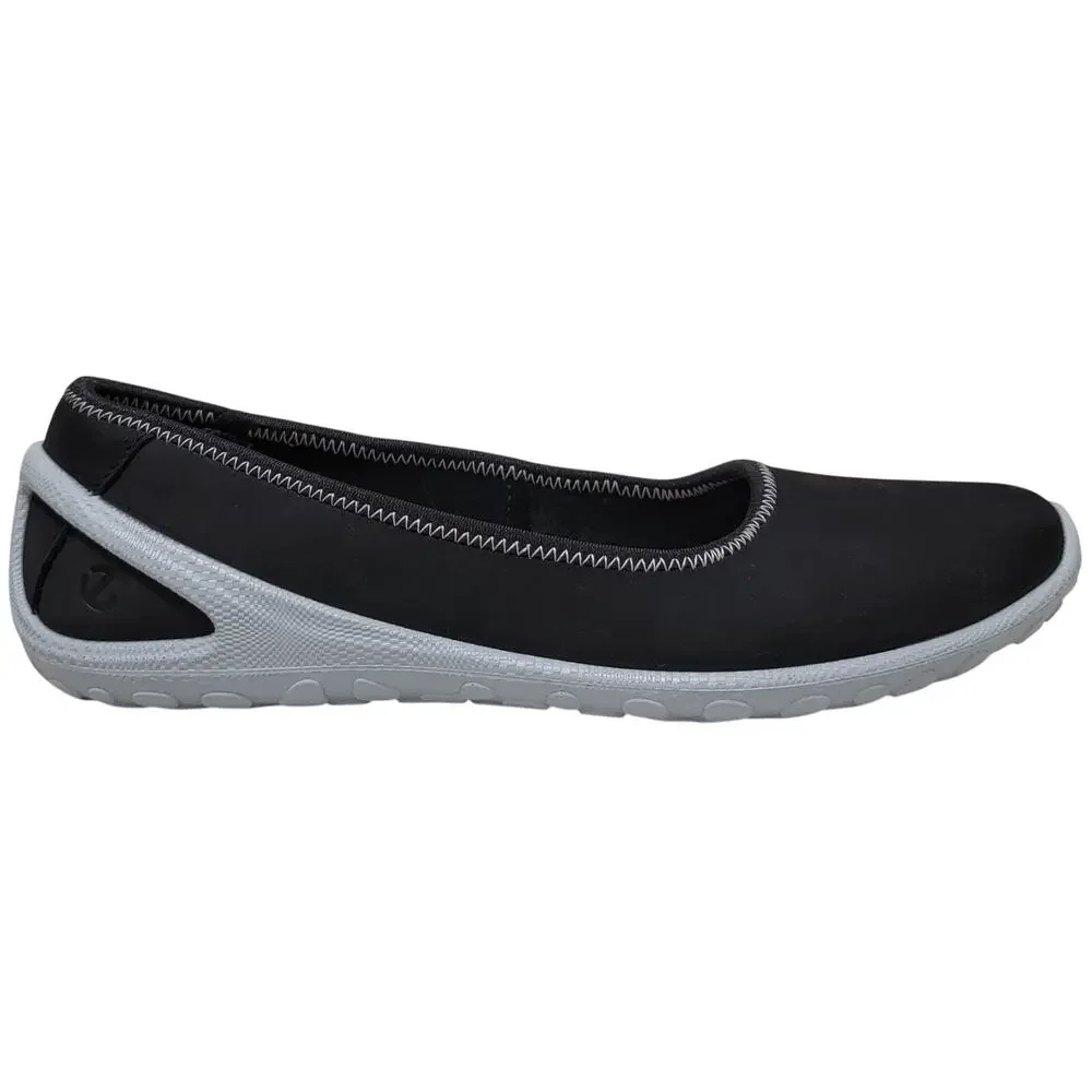 Ecco Women Biom Lite Skimmer Ballet Flat Sneakers Size EU 40 US 9 Black Grey